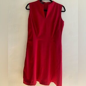 Lafayette 148 Red Sleeveless Wool Midi-Dress Size 4